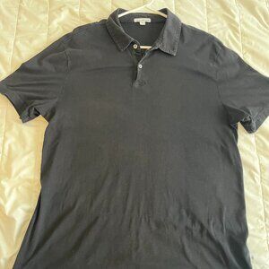 Mens James Perse Black 100% Cotton Polo XL
